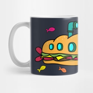 Funny Submarine Hero Sandwich Cartoon Mug